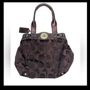 COACH SIGNATURE SATIN GARNET SATCHEL